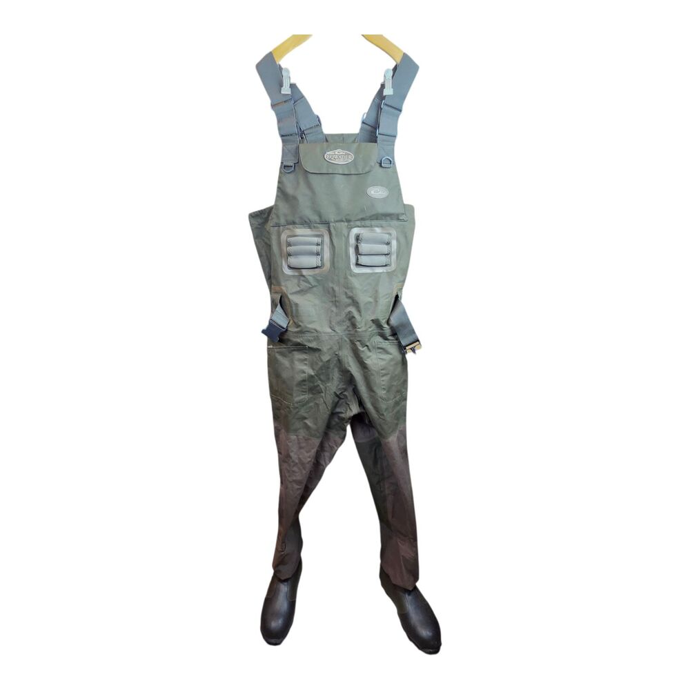 Drake Eqwader Wading System Overall Green 1600 Thinsulate Liner Mens Size 10